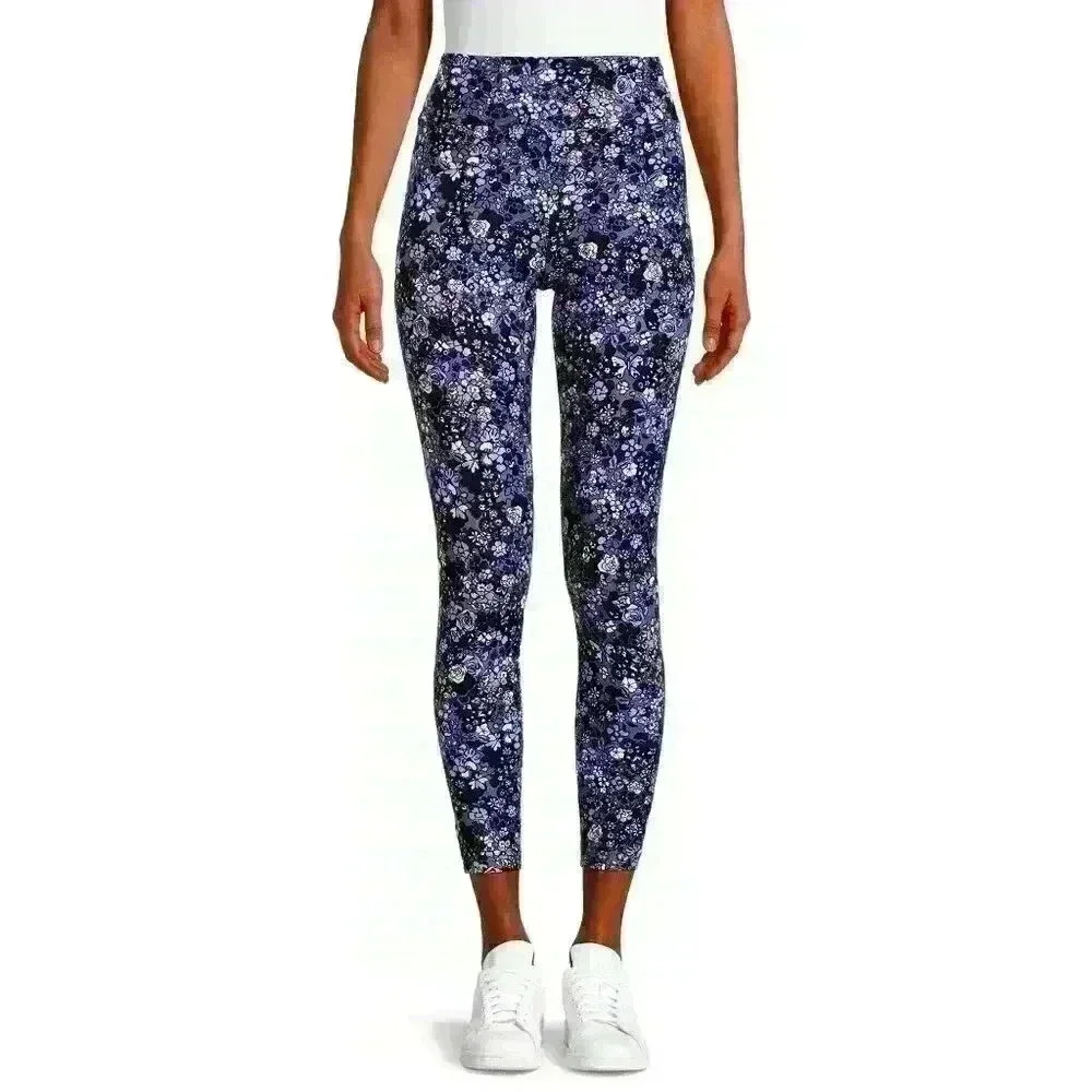 No Boundaries Juniors Sueded Finish Ankle Leggings High Rise S, M, XXXL Floral - Picture 1 of 8